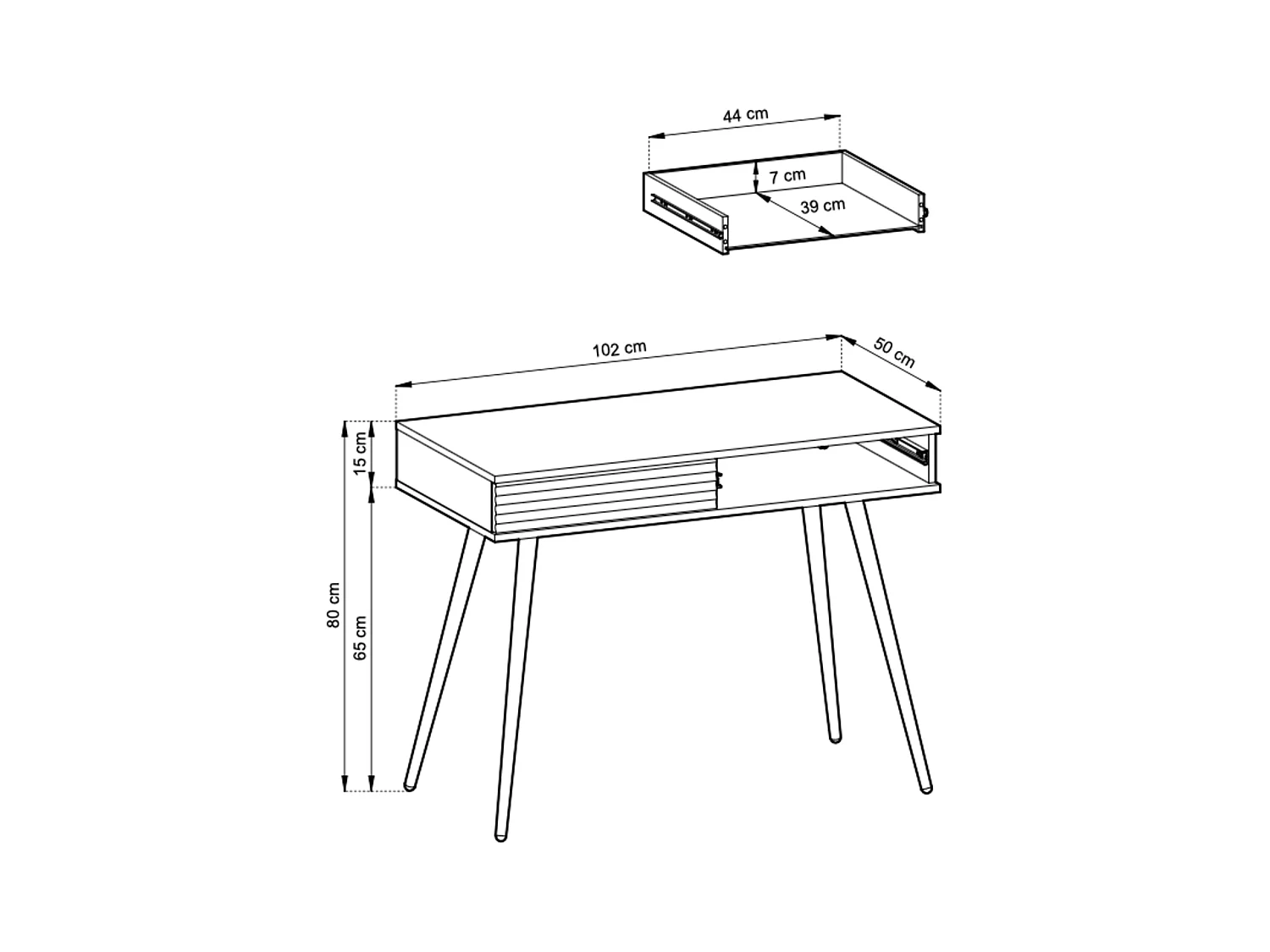 Coiffeuse blanche glamour avec pieds dorés, 102 x 80 x 50