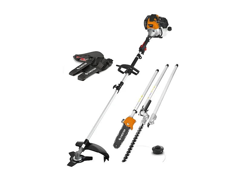 MULTIFUNCTIONELE BENZINE 4-IN-1: KETTINGZAAG, HEGGENSCHAAR, BOSMAAIER, VERLENGSTUK - CHESTER