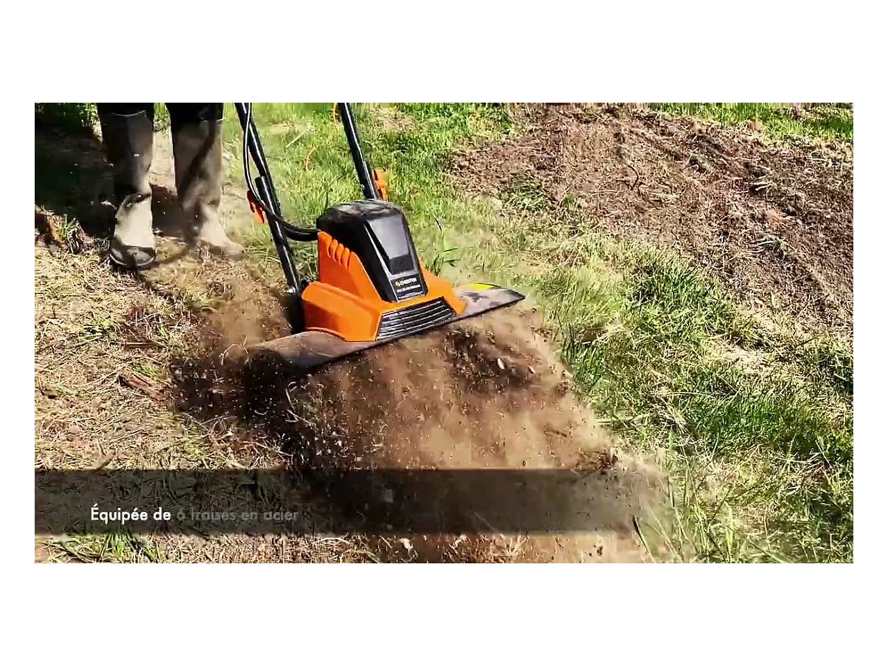 Motobineuse électrique 1500W – 6 fraises, 45 cm de largeur, profondeur 22 cm - CHESTER