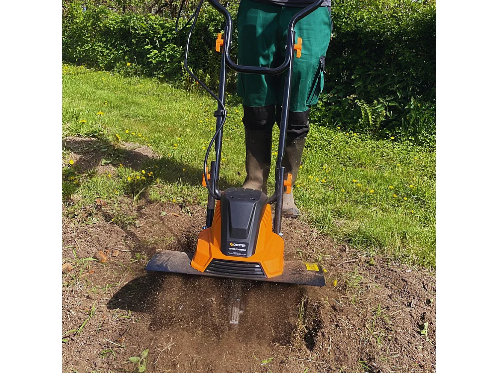 Motobineuse électrique 1500W – 6 fraises, 45 cm de largeur, profondeur 22 cm - CHESTER