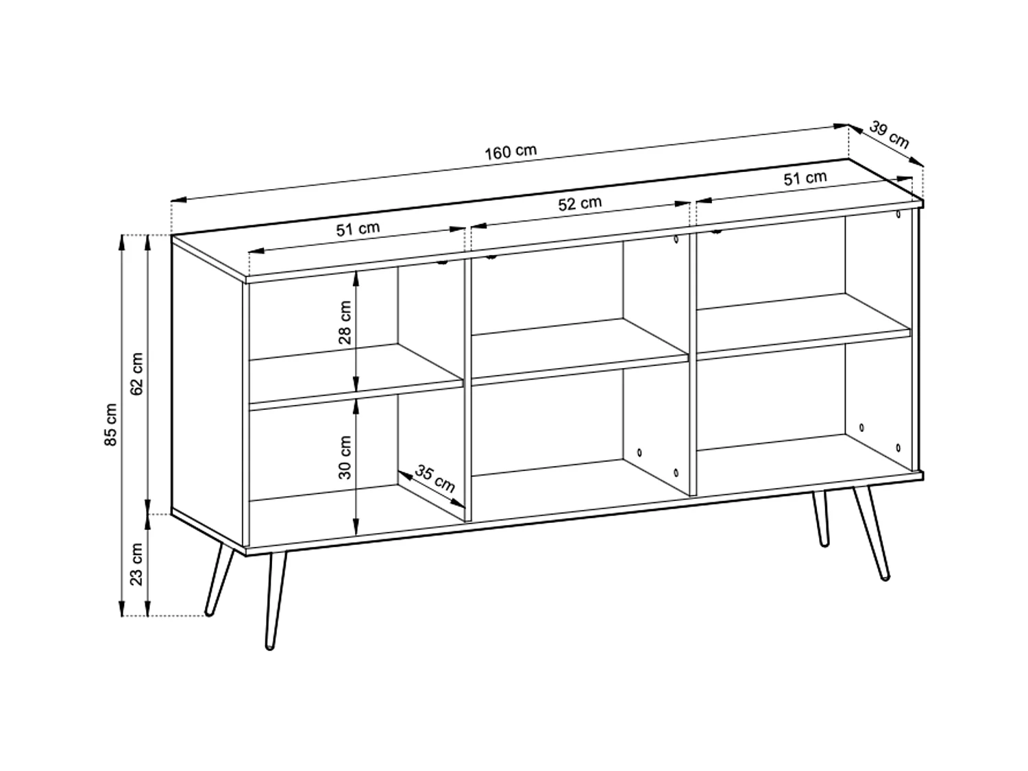 Buffet beige glamour avec pieds dorés, 160 x 85 x 39