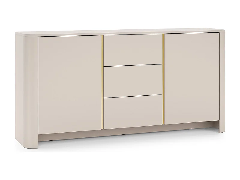Buffet, Cachemire, 168 x 39 x 84 cm, Meuble moderne aux bords arrondis