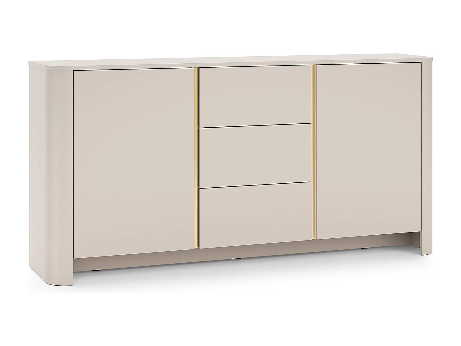 Buffet, Cachemire, 168 x 39 x 84 cm, Meuble moderne aux bords arrondis