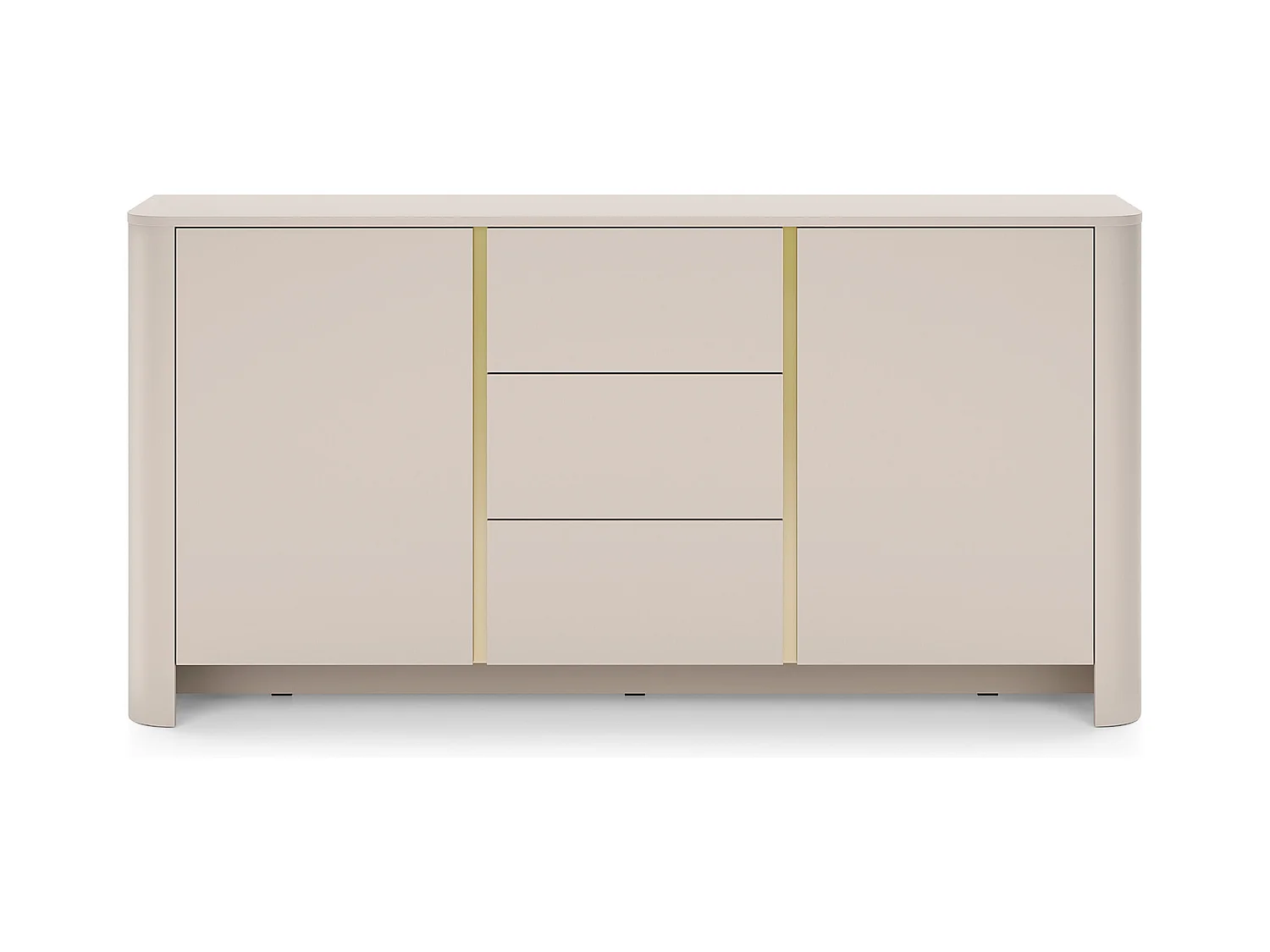 Buffet, Cachemire, 168 x 39 x 84 cm, Meuble moderne aux bords arrondis