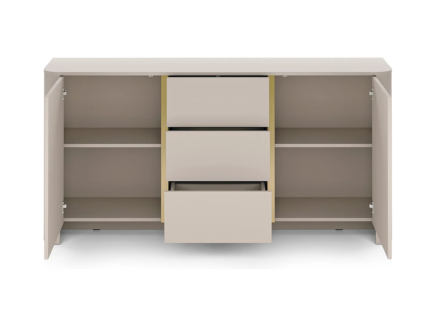 Buffet, Cachemire, 168 x 39 x 84 cm, Meuble moderne aux bords arrondis