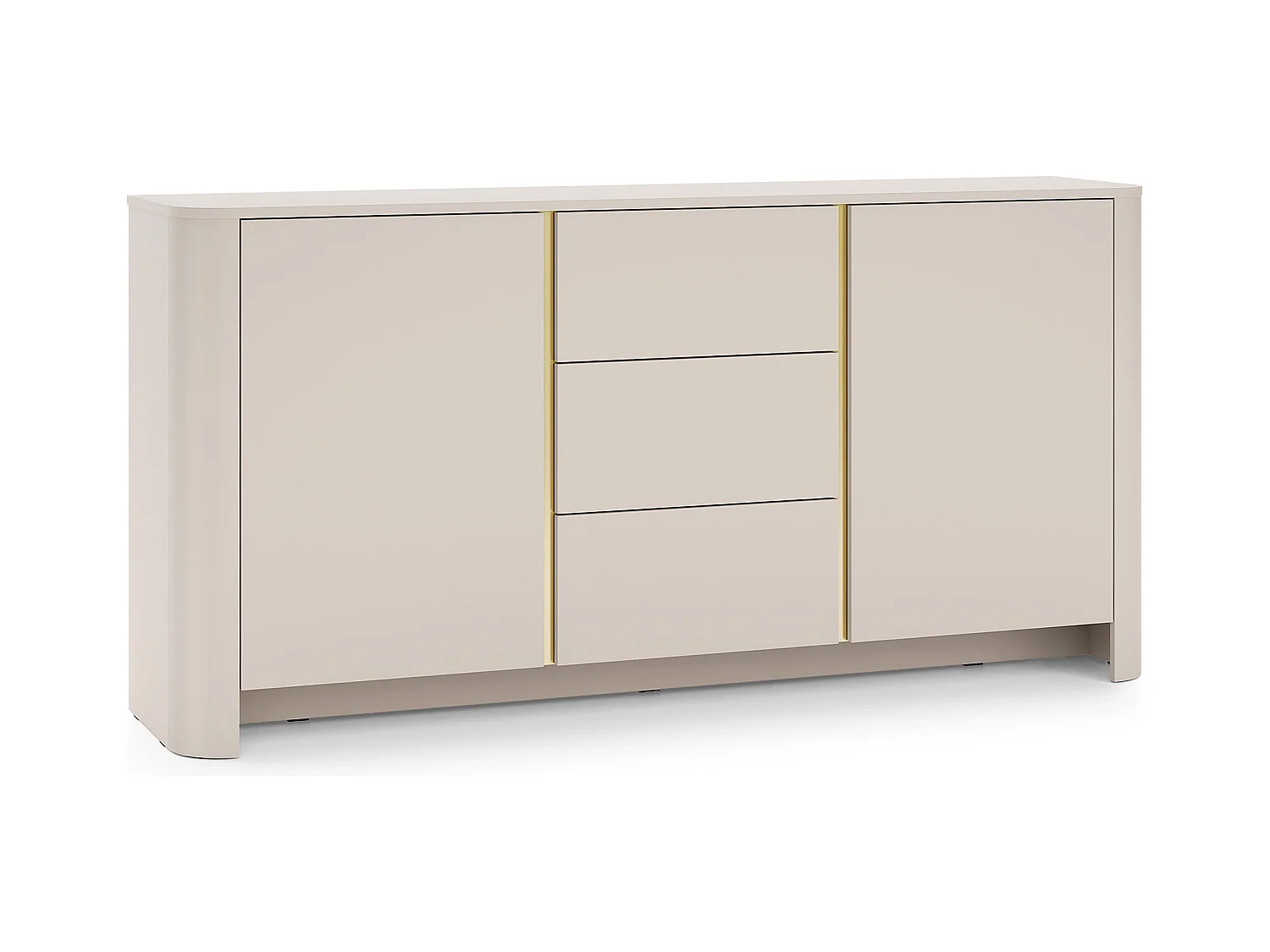 Sideboard, Kaschmir, 168 x 39 x 84 cm | Modernes Möbelstück mit abgerundeten Kanten