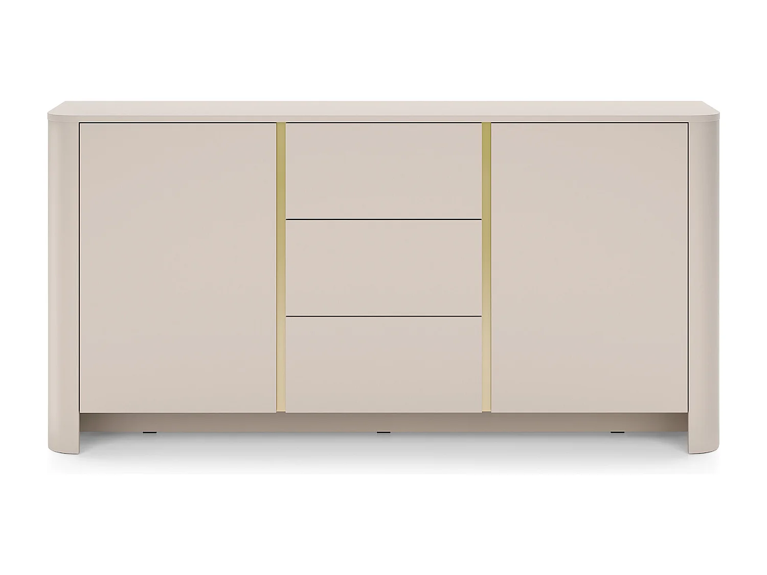 Buffet, Cachemire, 168 x 39 x 84 cm, Meuble moderne aux bords arrondis