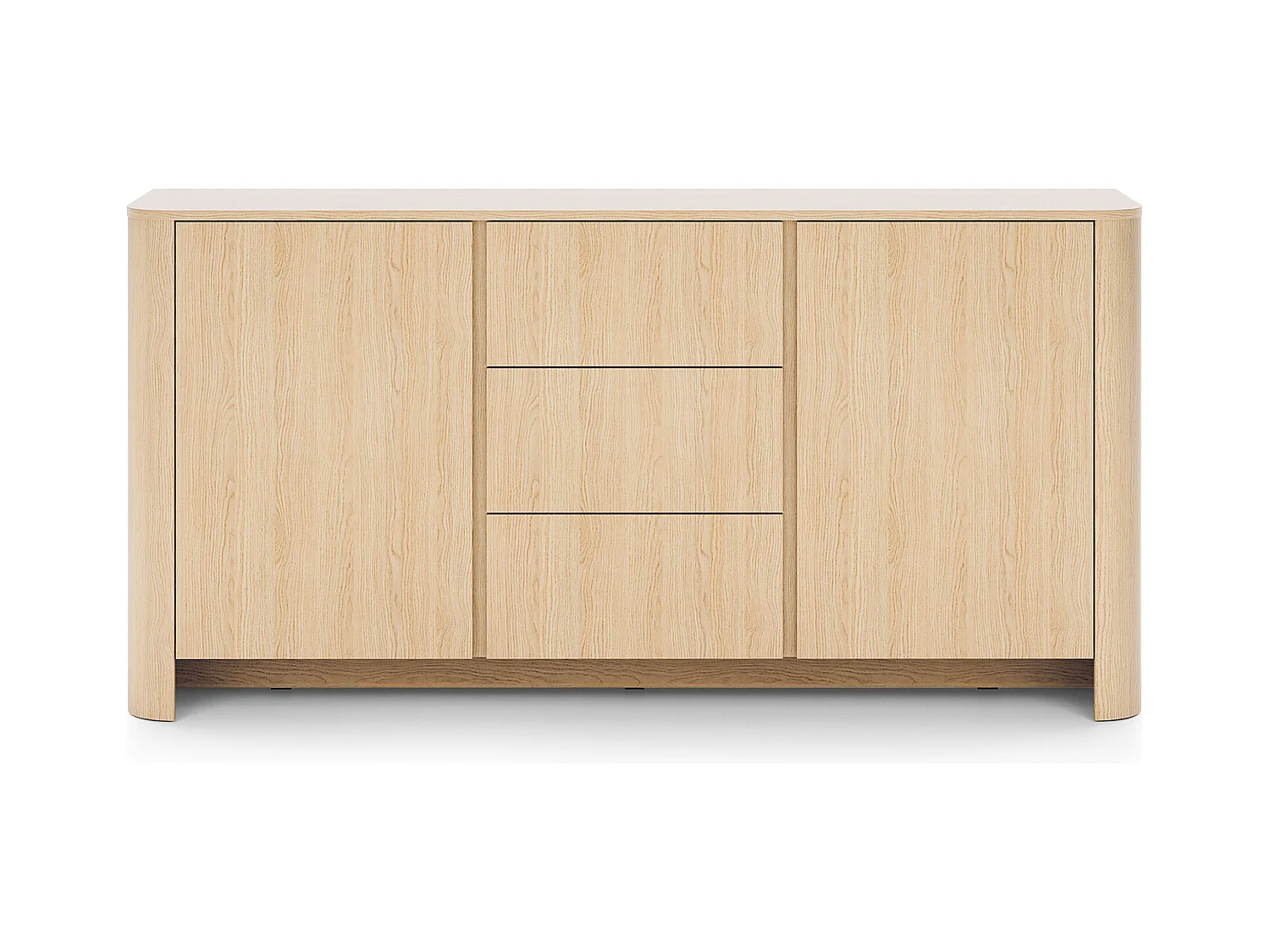 Buffet, Chêne Vicenza, 103 x 39 x 132 cm, Meuble moderne aux bords arrondis