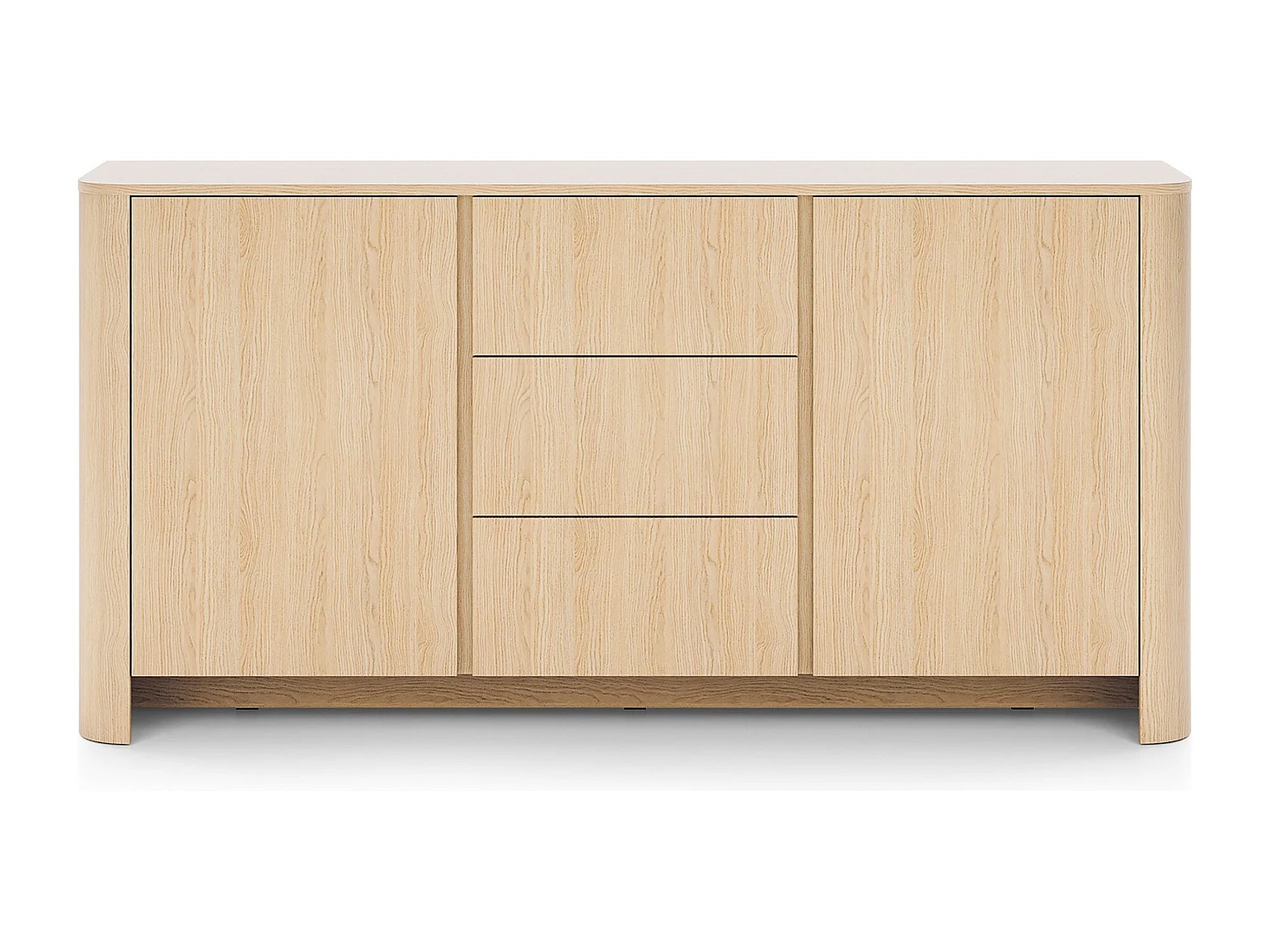 Buffet, Chêne Vicenza, 103 x 39 x 132 cm, Meuble moderne aux bords arrondis