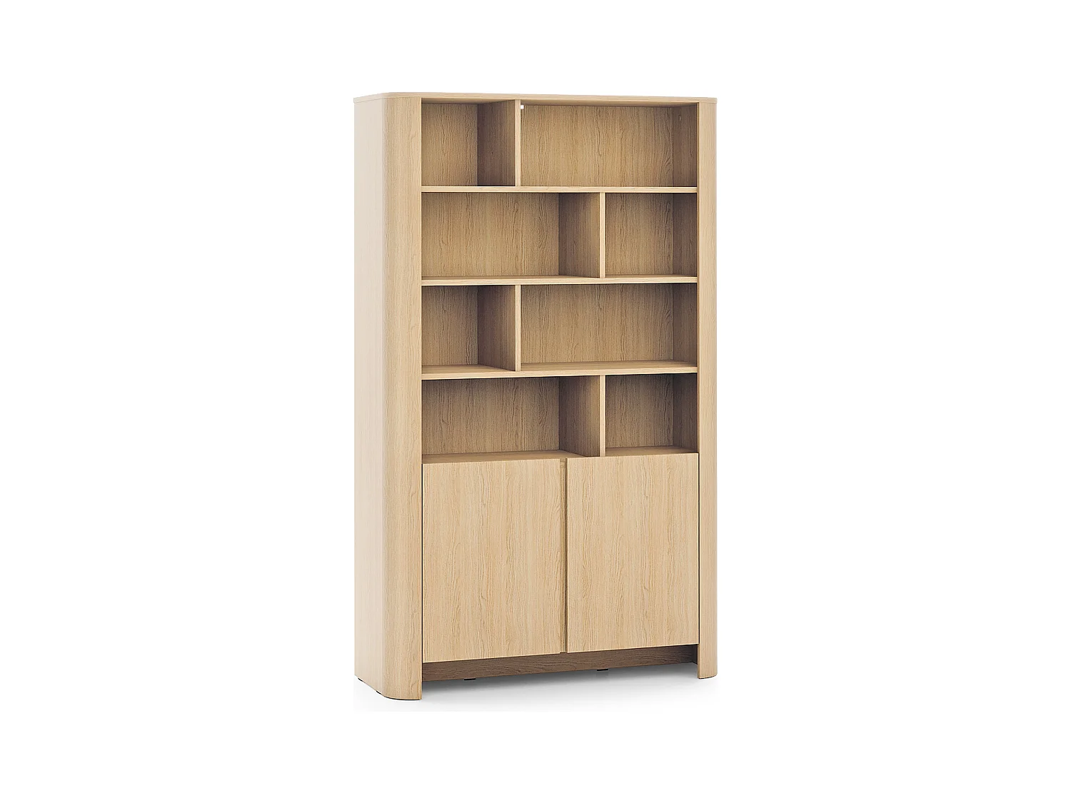 Bücherregal, Vicenza Eiche, 103 x 39 x 160 cm | Modernes Möbel mit abgerundeten Kanten