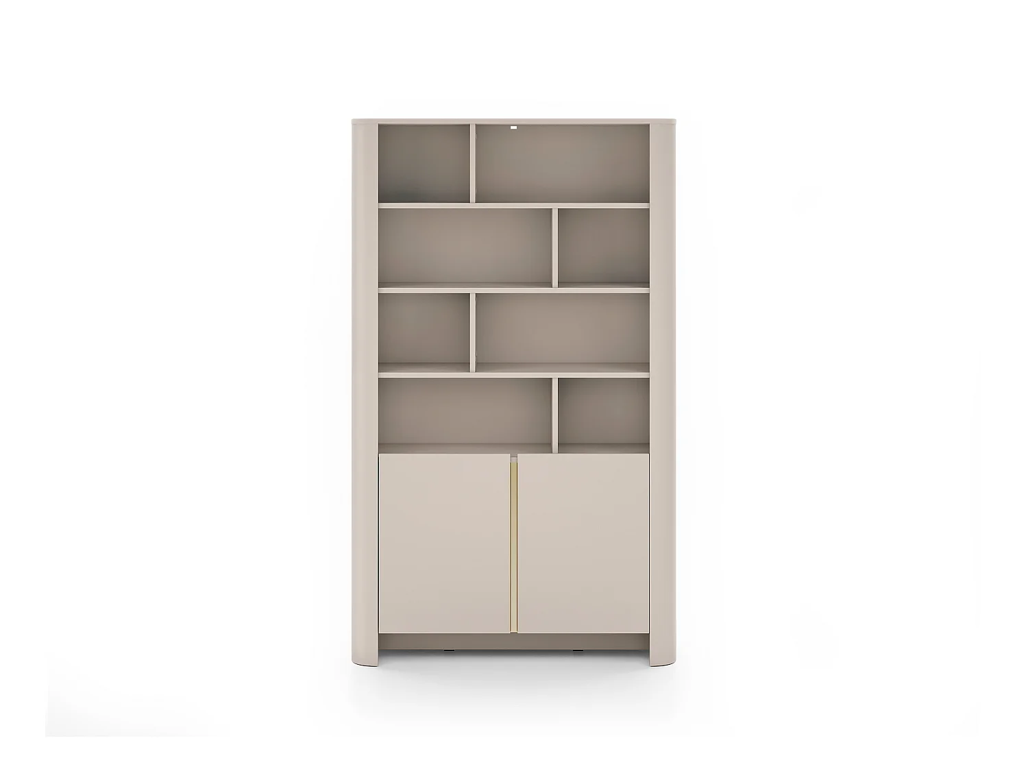 Bibliothèque, Cachemire, 103 x 39 x 160 cm, Meuble moderne aux bords arrondis