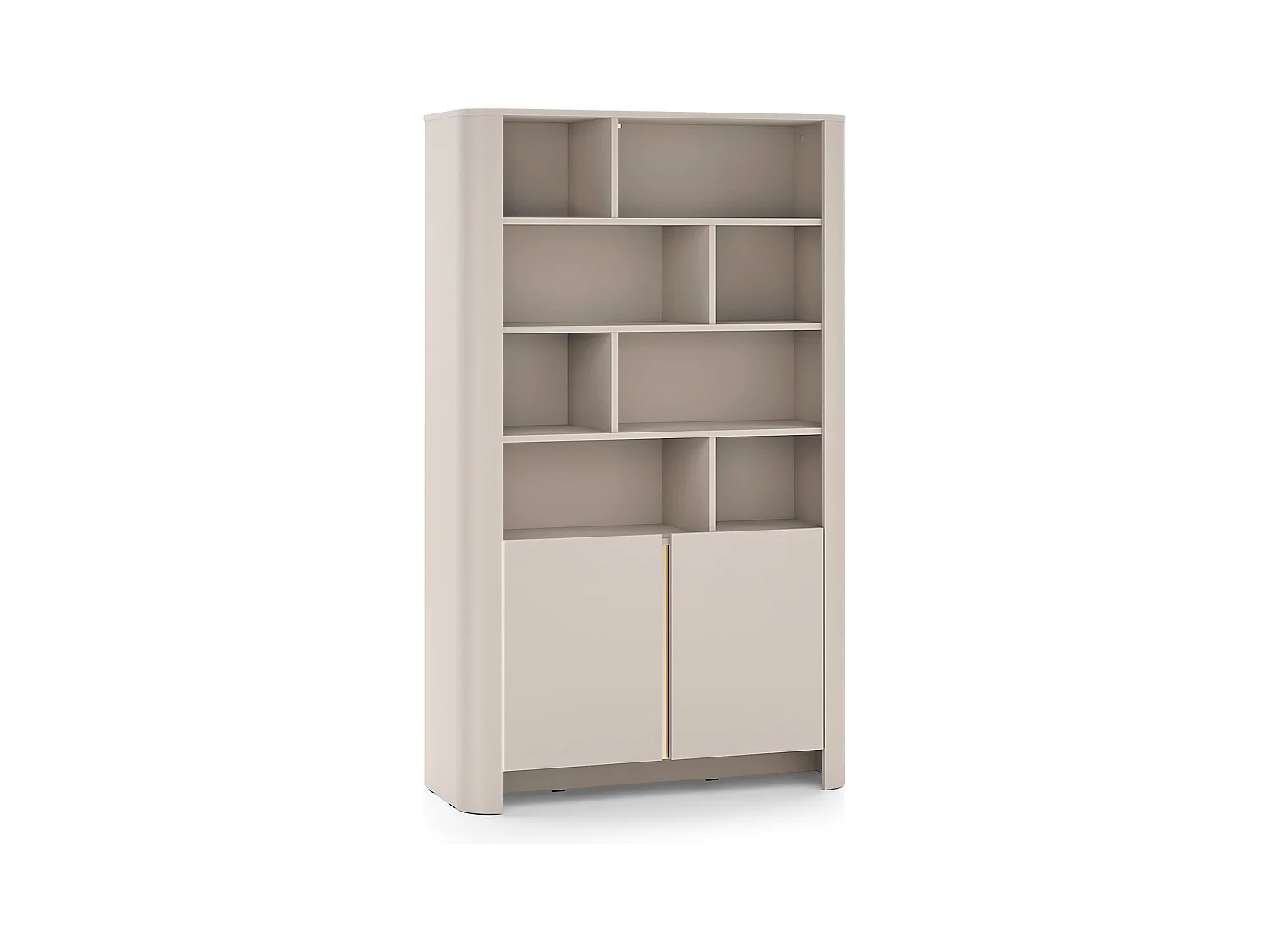 Bücherregal, Kaschmir, 103 x 39 x 160 cm | Modernes Möbel mit abgerundeten Kanten
