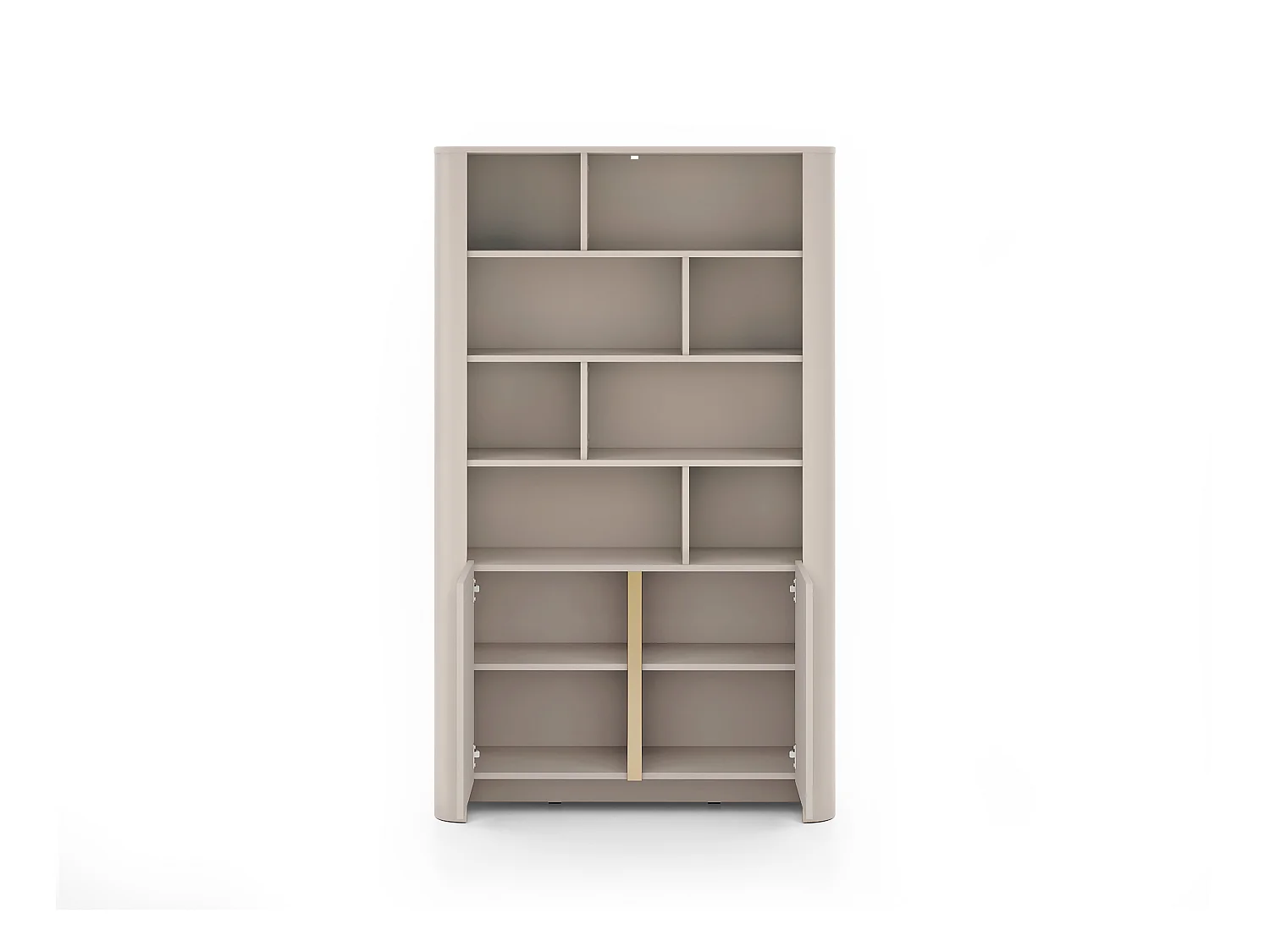 Bibliothèque, Cachemire, 103 x 39 x 160 cm, Meuble moderne aux bords arrondis