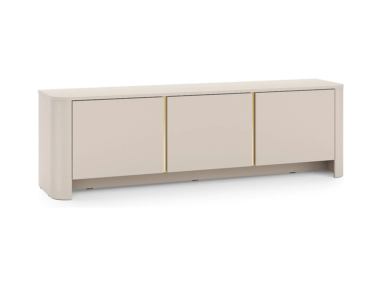 TV-Schrank, Kaschmir, 168 x 39 x 52 cm | Modernes Möbel mit abgerundeten Kanten