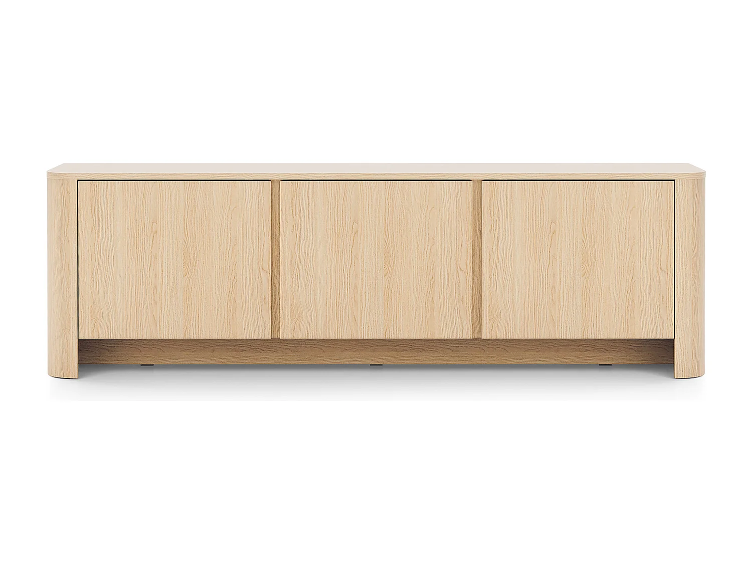 Meuble TV, Chêne Vicenza, 168 x 39 x 52 cm, Meuble moderne aux bords arrondis