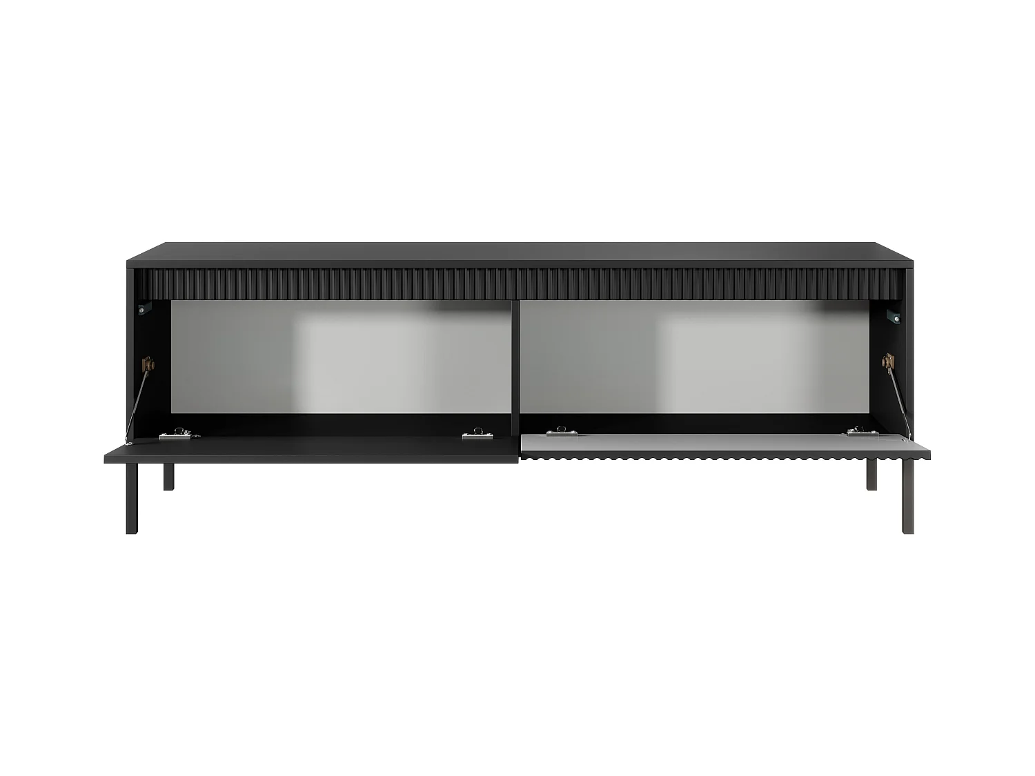 AX LIVING Trentinis 153 2D Schwarzes TV Board, 153,5 cm, geriffeltes