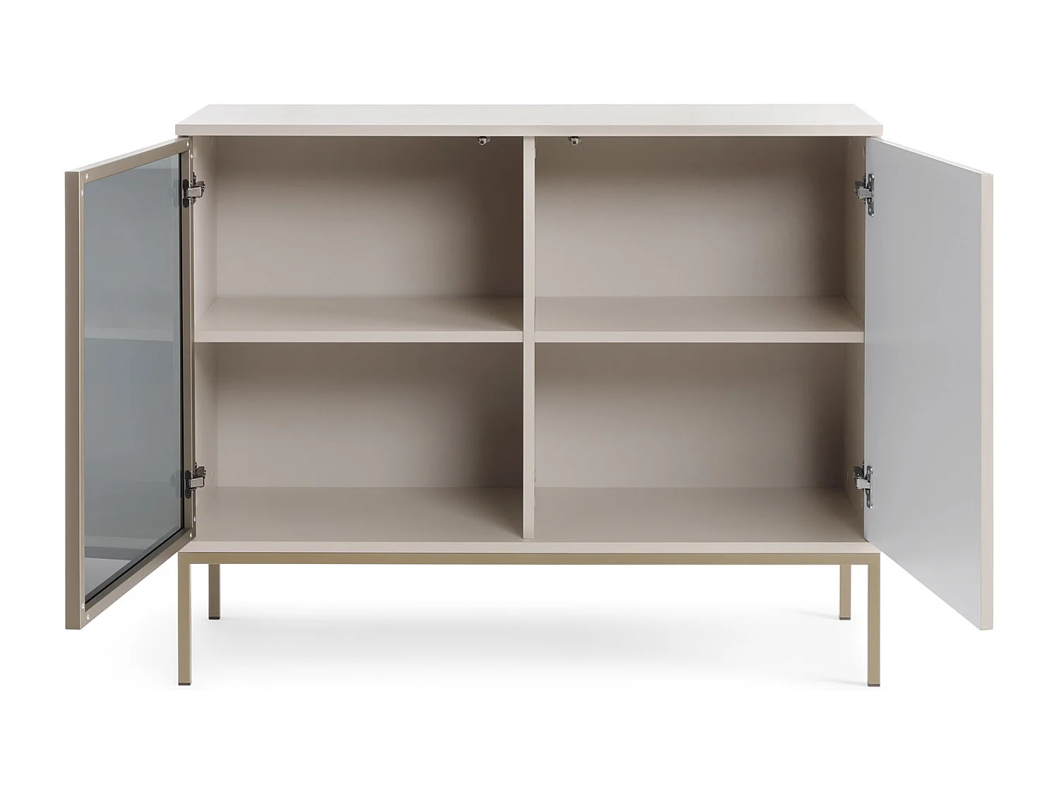 Commode étroite moderne à façade cannelée, 104 x 83 x 39 cm, Cachemire / Or