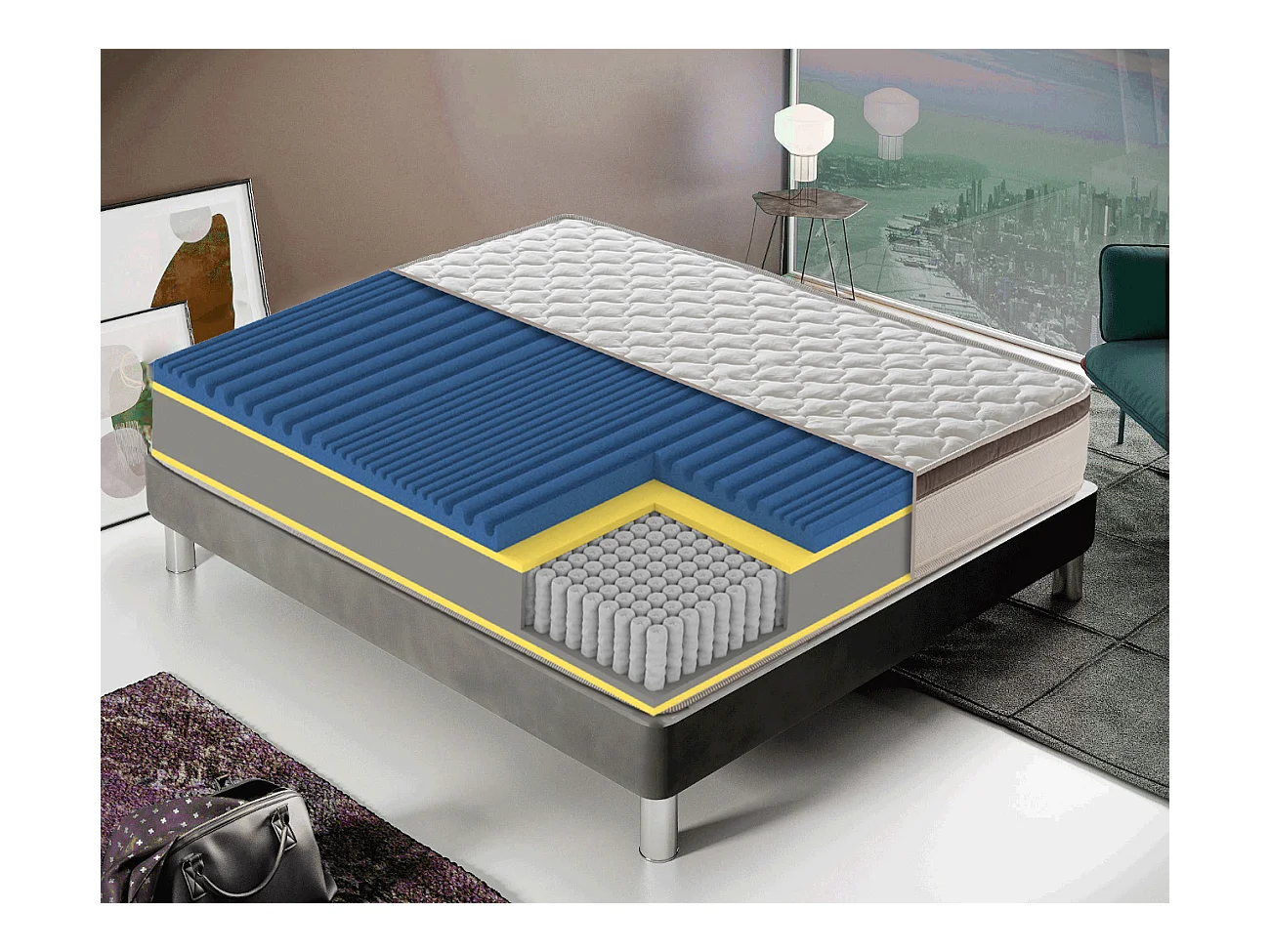 Materac kieszeniowy 140x200 - pianka memory - grubość 26 cm - usuwalny