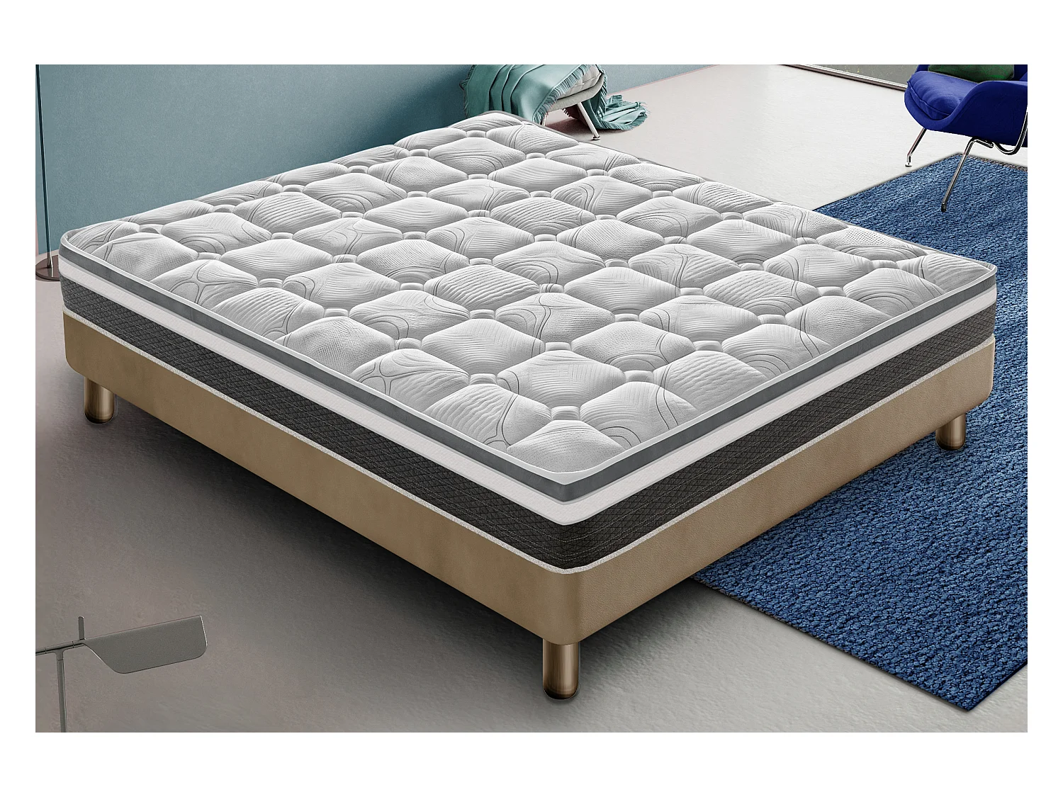 Materac piankowy 160x190 cm Pianka memory Grubość 20 cm Wysoka gęstość