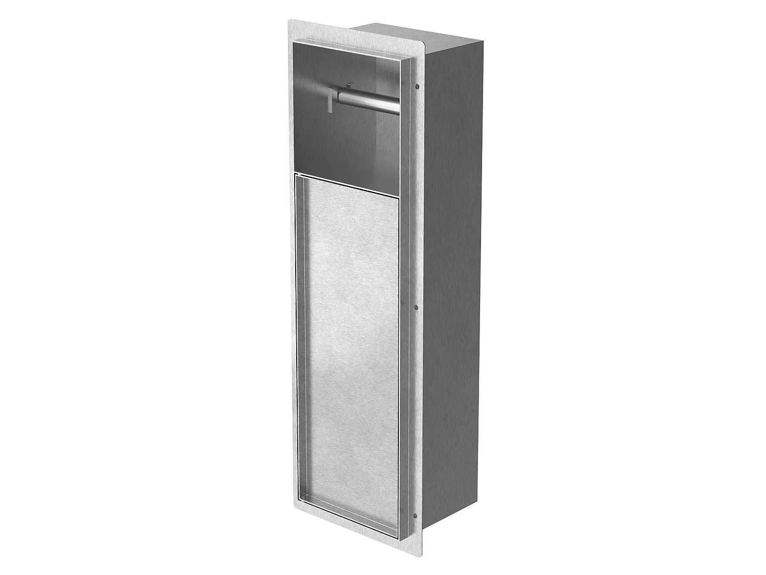 Niche module encastré 60x20x14 cm en acier argenté pour porte brosse toilette et papier hygiénique étagère murale porte-rouleau armoire murale wc