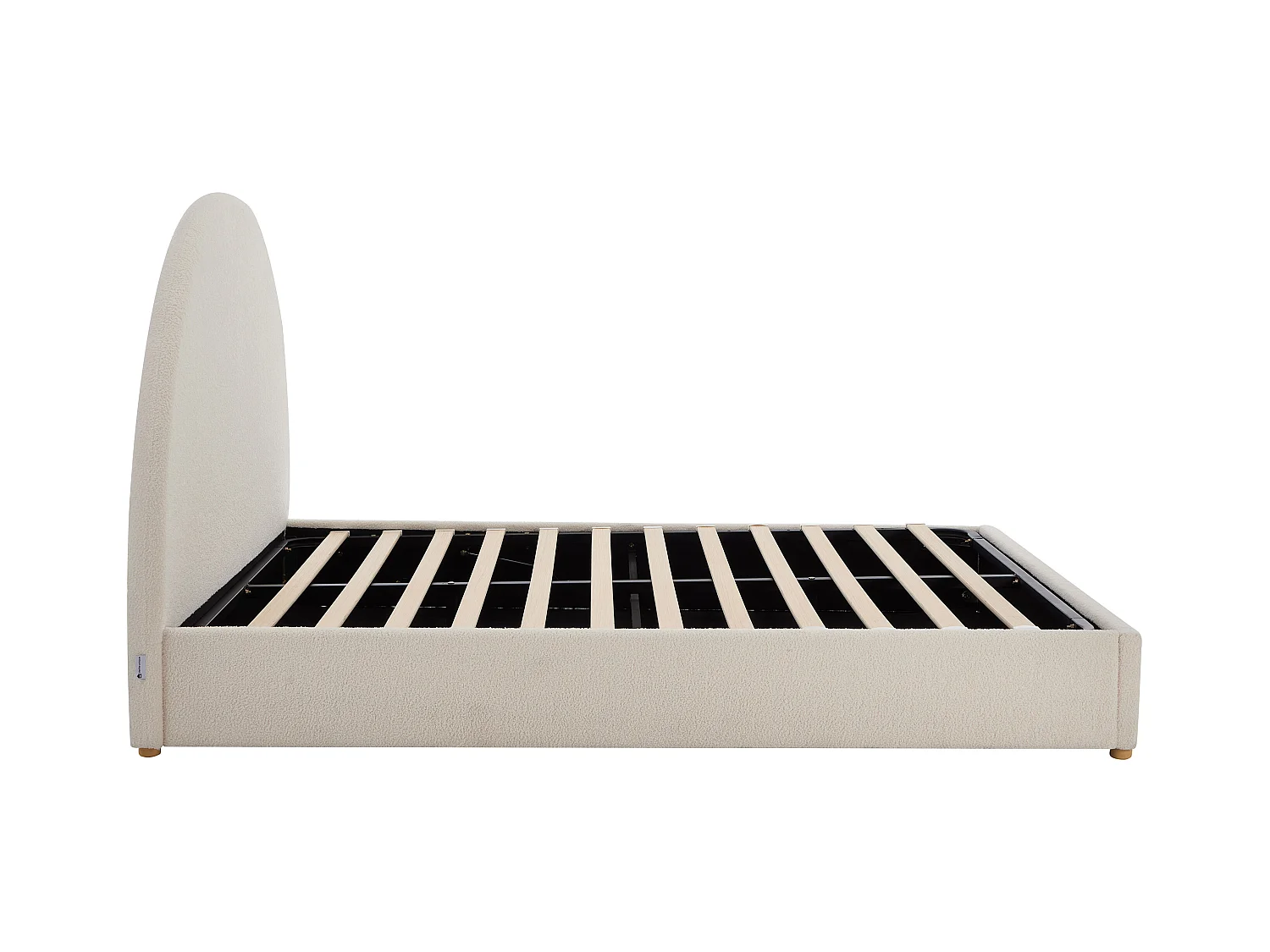 Sengeramme med opbevaring 160 x 200 cm - Bouclé stof - Hvid – CALIDORYA