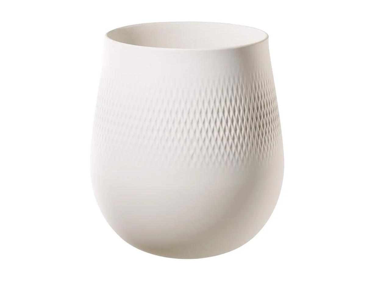 Biały porcelanowy wazon kwadratowy wys. 23 cm, Manufacture Collier