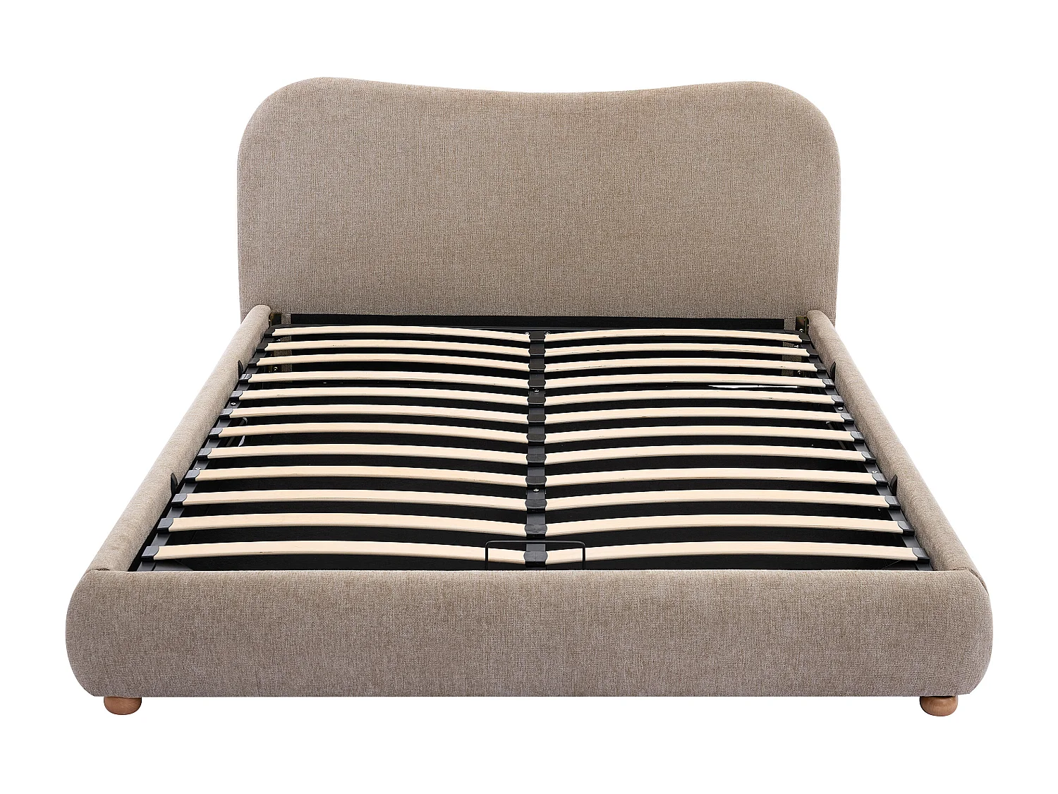 Lit coffre 140 x 190 cm - Tissu - Taupe - VANARI