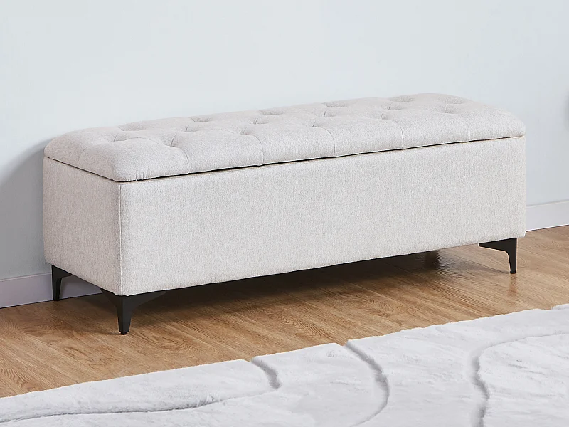 Banc coffre – Tissu – Beige - SABILO