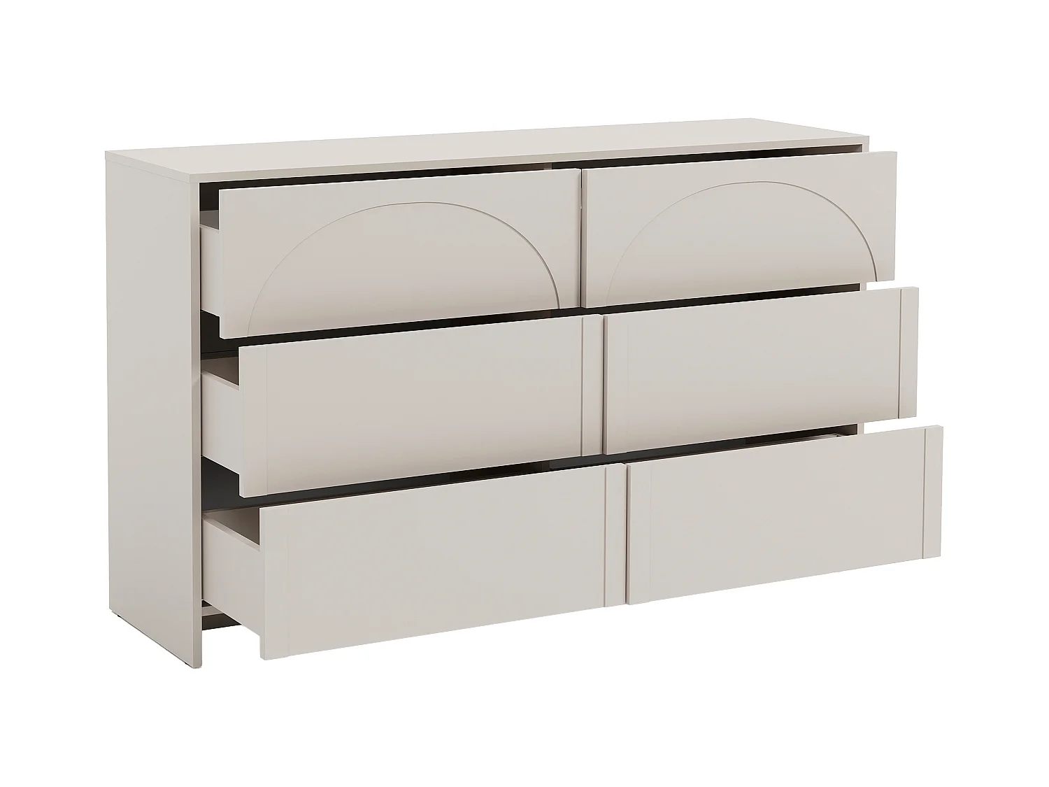 Kommode mit 6 Schubladen - MDF - Beige - NALYRA