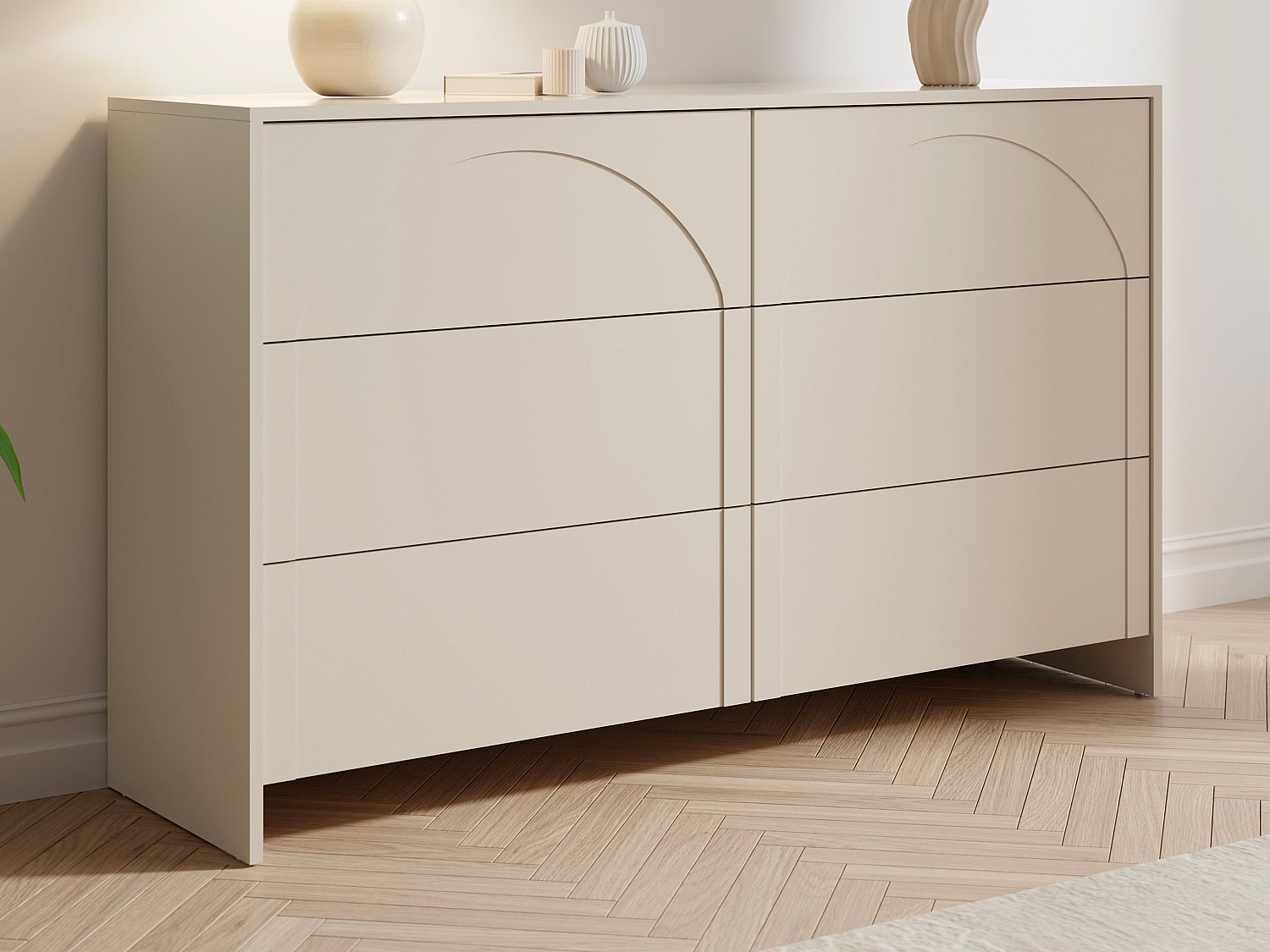 Kommode med 6 skuffer – MDF – Beige - NALYRA fra Maison Céphy