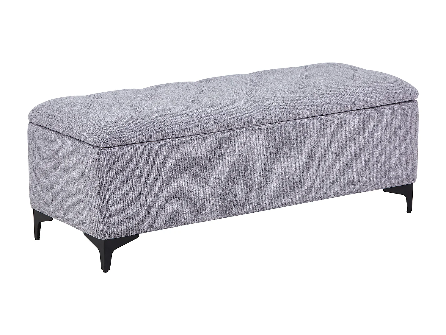 Banc coffre – Tissu – Gris - SABILO