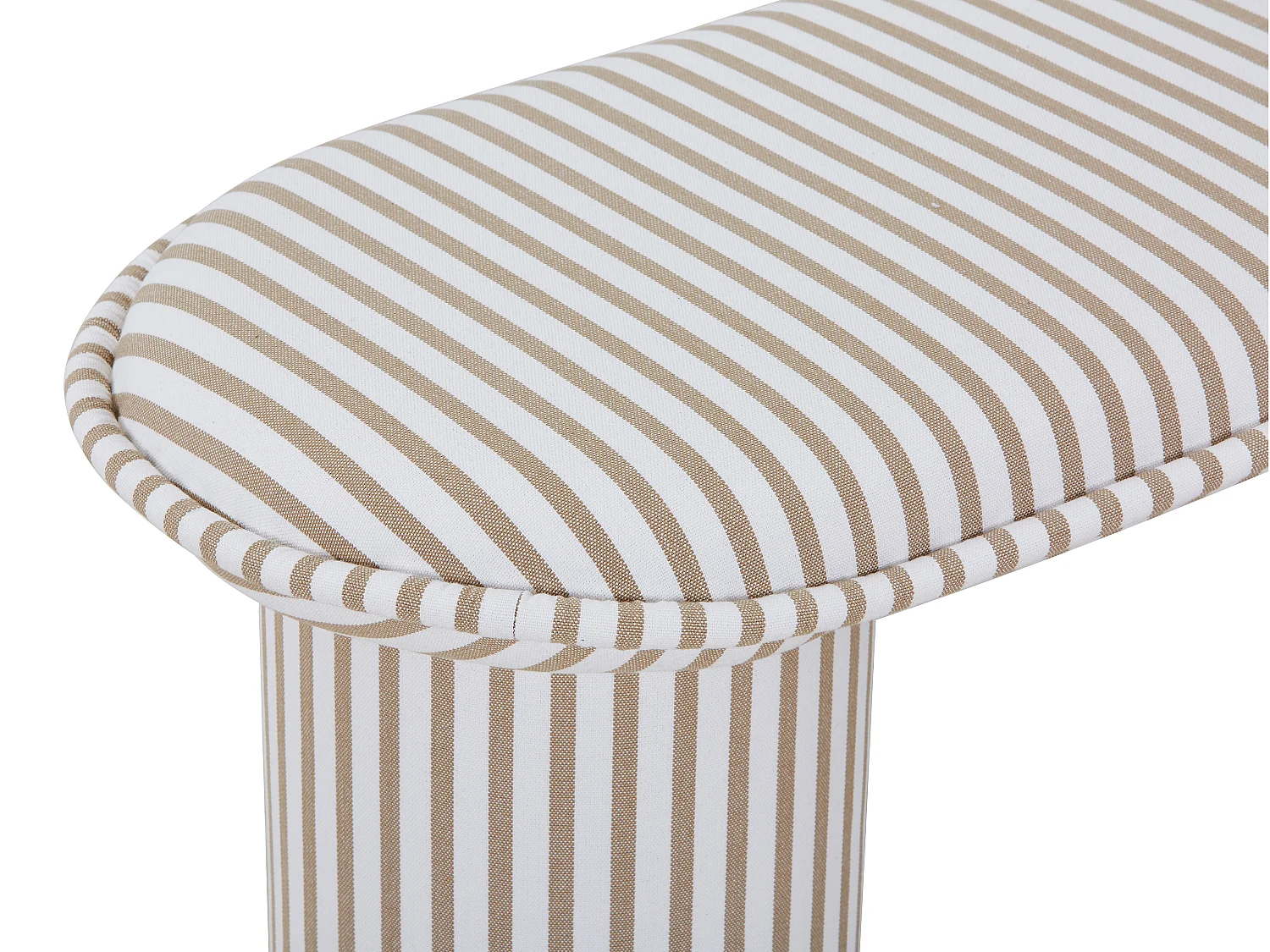 Banc en tissu – Rayé blanc et taupe - ELAMIU