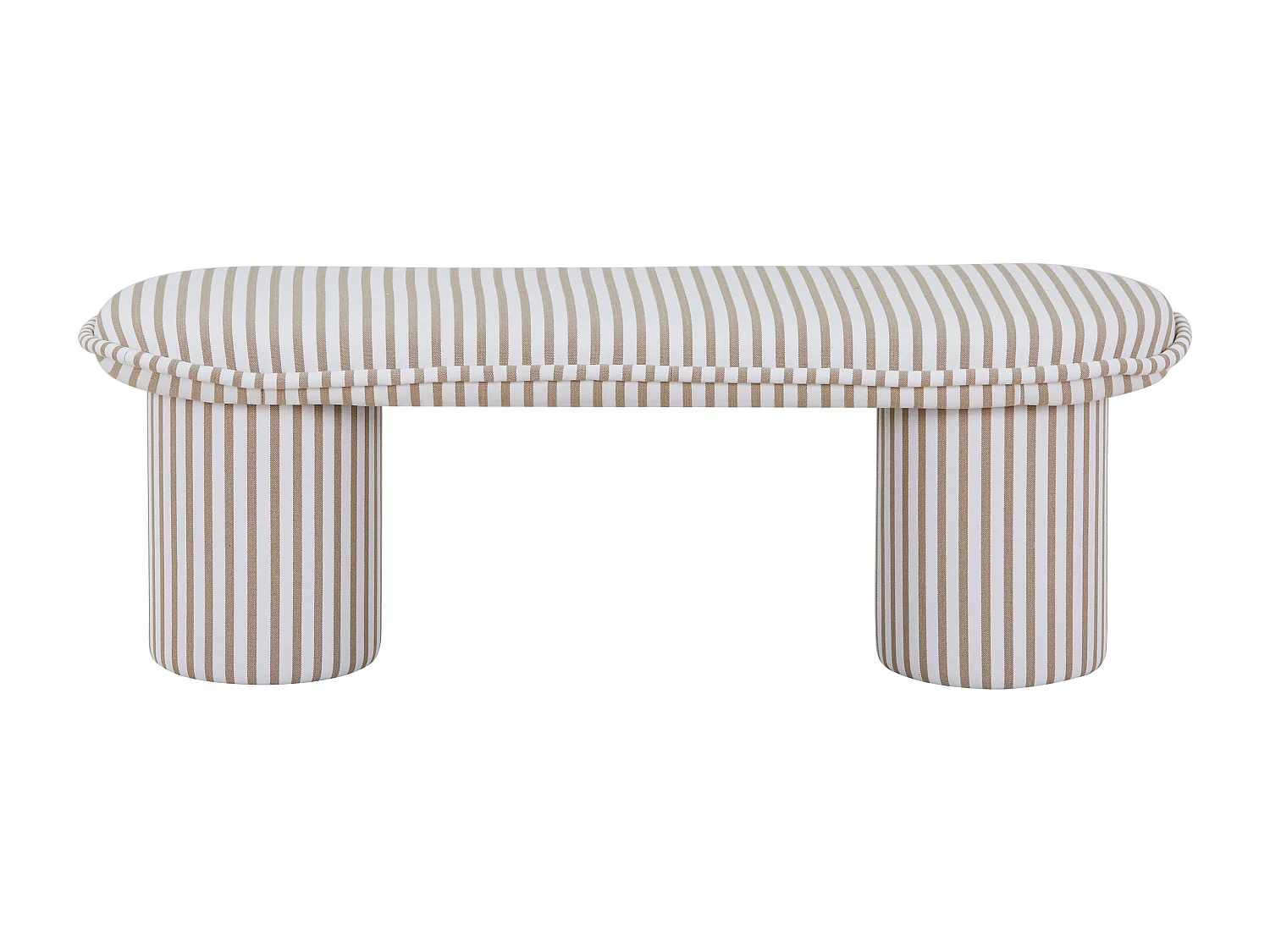 Banc en tissu – Rayé blanc et taupe - ELAMIU