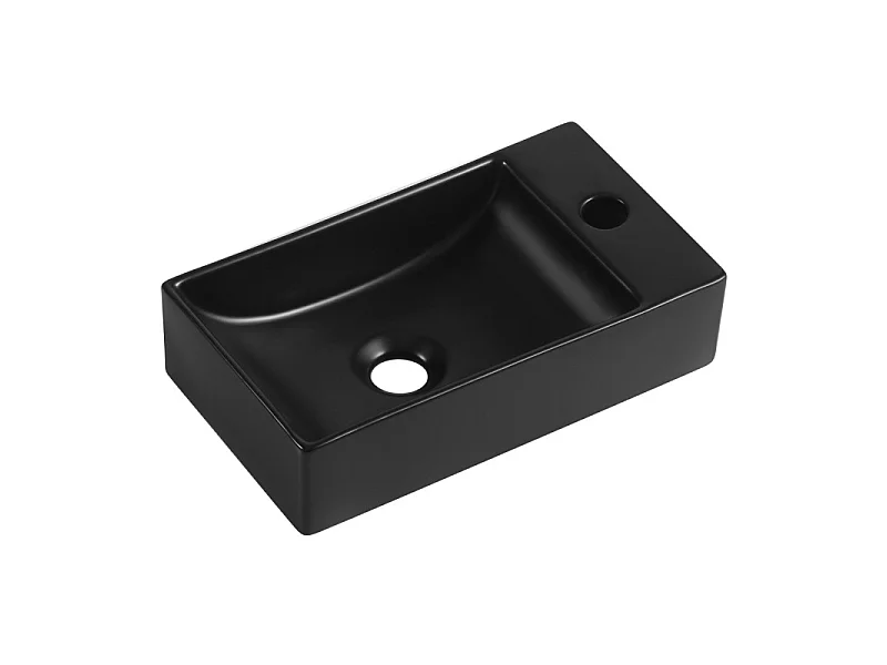Lavabo suspendido XAVY L.40 x H.10 x P.23 cm rectangular negro cerámica
