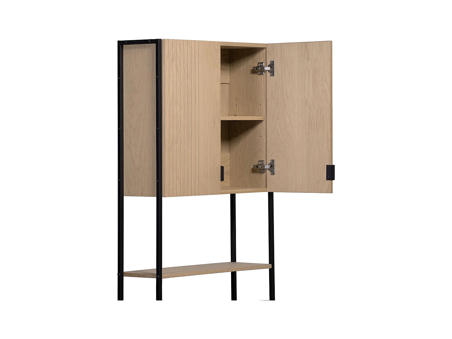 WC-Brückenregal ALTEA aus natürlicher Eiche L.66 x H.180 x T.22 cm