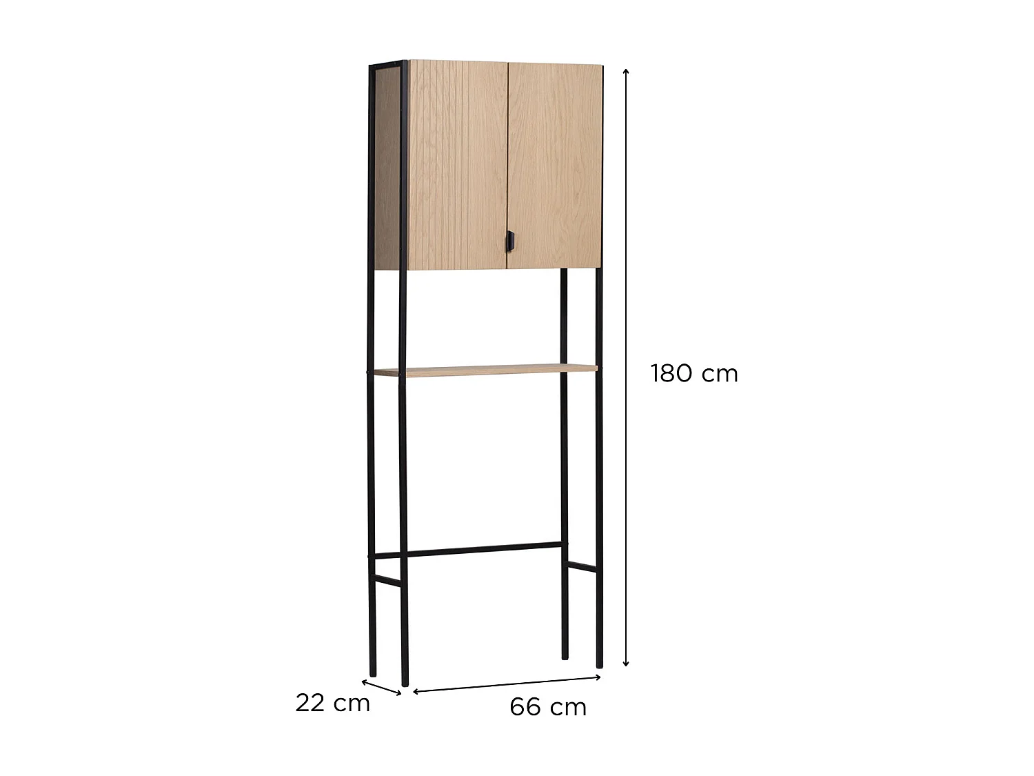 ALTEA natuur eiken WC-brugplank L.66 x H.180 x D.22 cm
