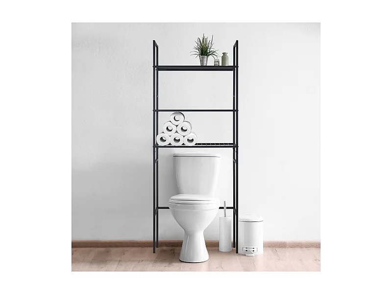 ALZYA brugplank B.66 x H.180 x D.22 cm zwart boven toilet/wasmachine