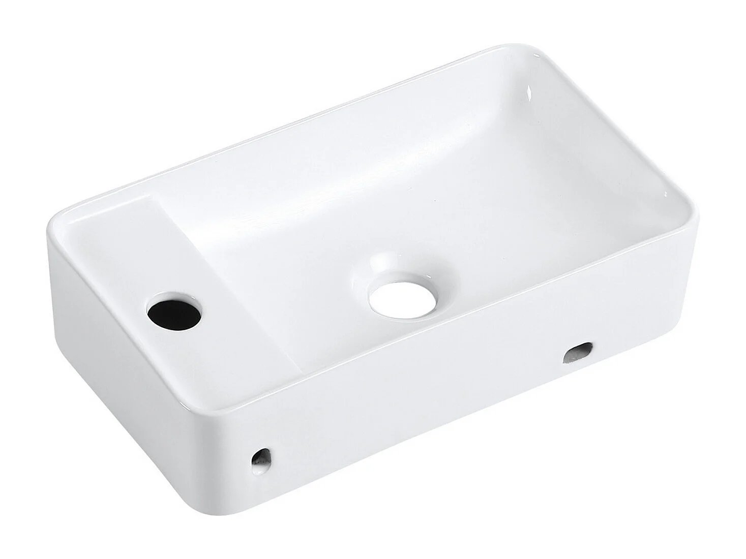 Lavabo suspendido ESSENZA L.40 x H10 x P.23 cm rectangular blanco cerámica