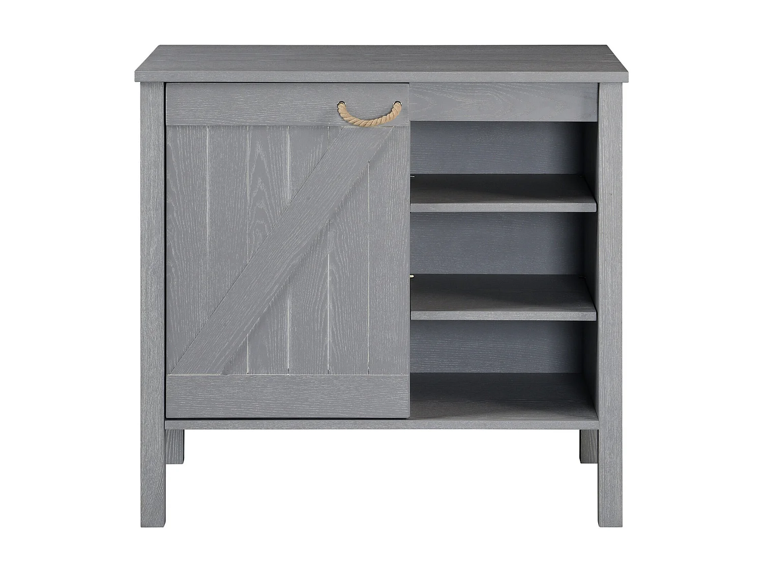 LUZIA Badezimmerschrank mit Einzelwaschbecken, B.85 x H.78 x T.50cm, Eiche grau