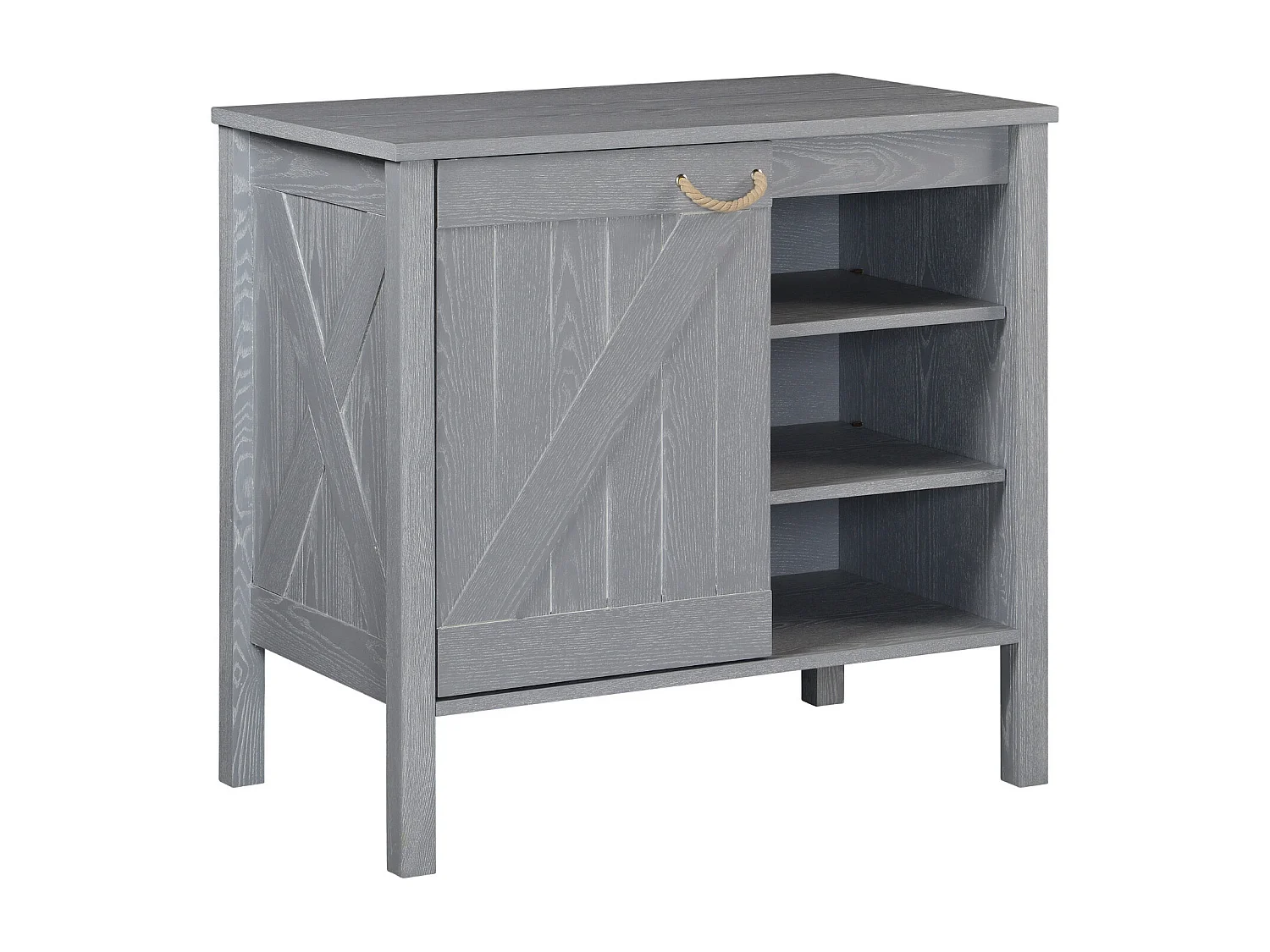 Mobile bagno LUZIA lavabo singolo L.85 x H.78 x P.50 cm rovere grigio