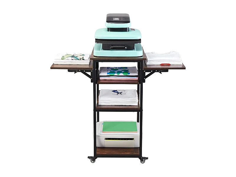 Transferpressentisch SucceBuy 4-stufiger Transferpressentisch mit Ladestation und Mobilem Ständer