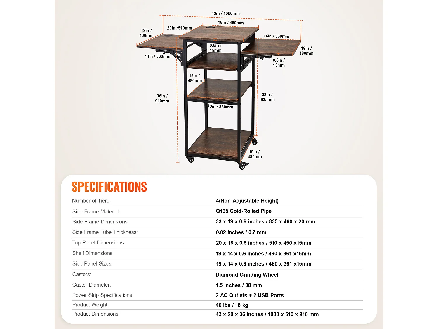 Table de Presse à Chaud SucceBuy Table de Presse à Chaud à 4 Niveaux Avec Station de Charge et Support Mobile