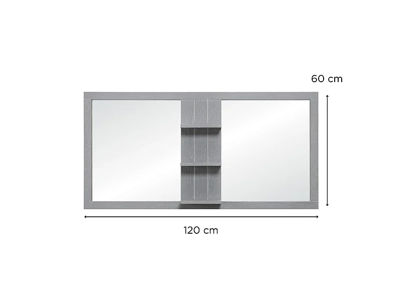 Espejo suspendido LUZIA L.120 x H.60 cm frêne gris