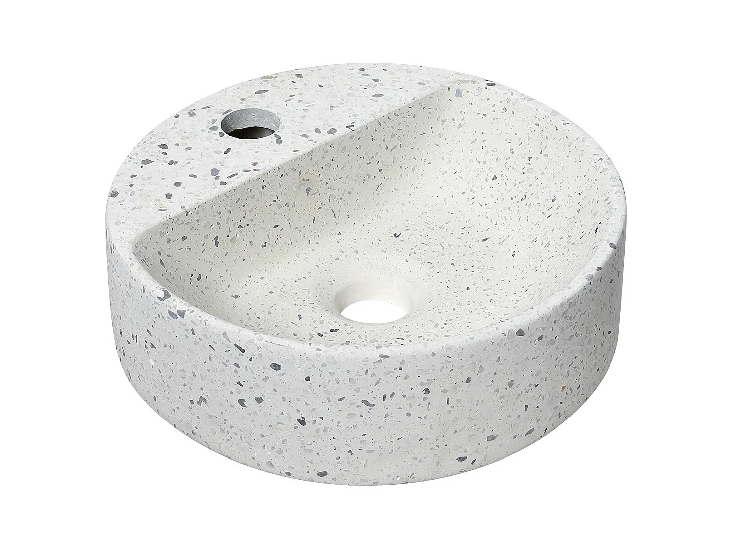 ZOLI Wandwaschbecken Ø30 x T.30 cm rund weiß Terrazzo