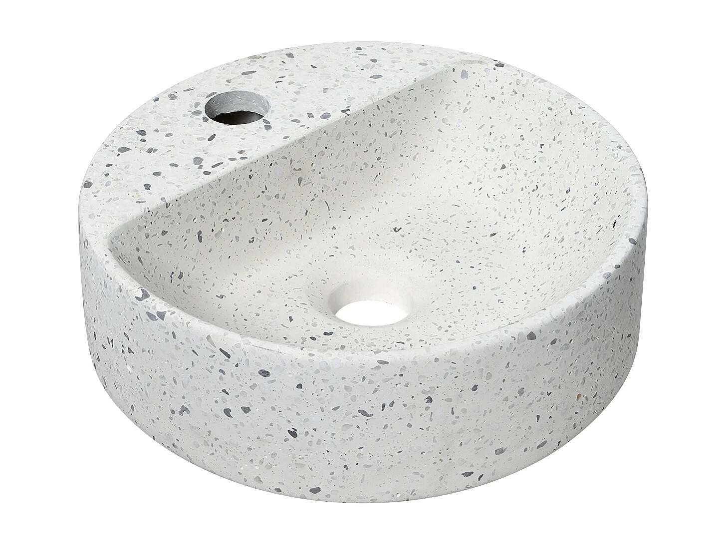Lavabo de pared redondo de terrazo IZIA de 30 cm