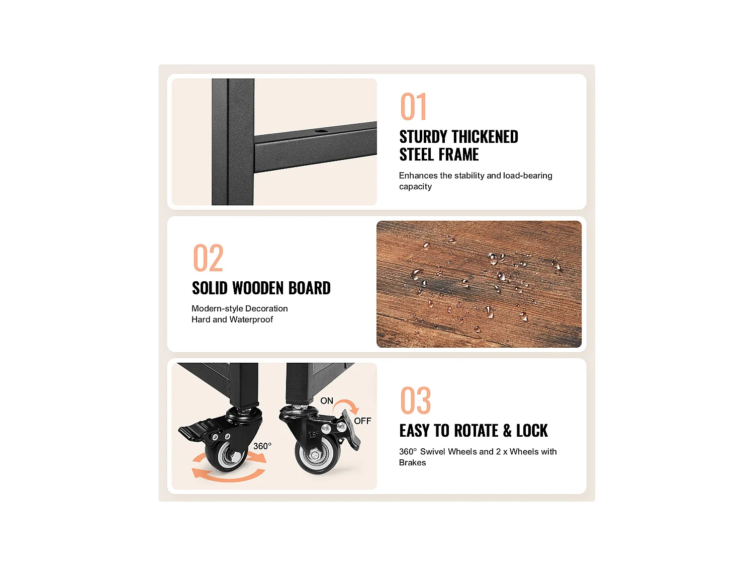 Table de Presse à Chaud SucceBuy Table de Presse à Chaud, Support Mobile à 3 Niveaux Avec Station de Charge