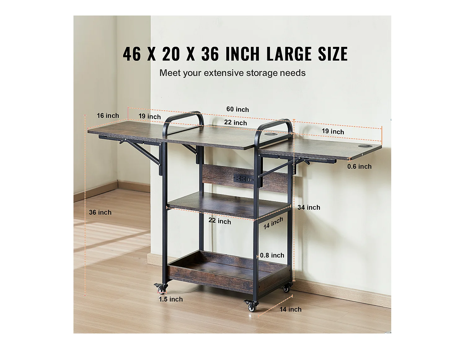 Table de Presse à Chaud SucceBuy Table de Presse à Chaud, Support Mobile à 3 Niveaux Avec Station de Charge