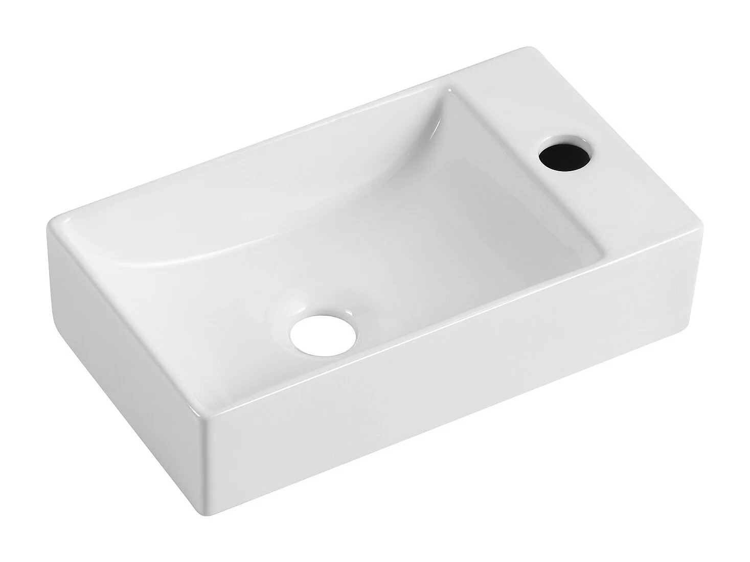 Lavabo suspendido XAVY L.40 x H.10 x P.23 cm rectangular blanco cerámica