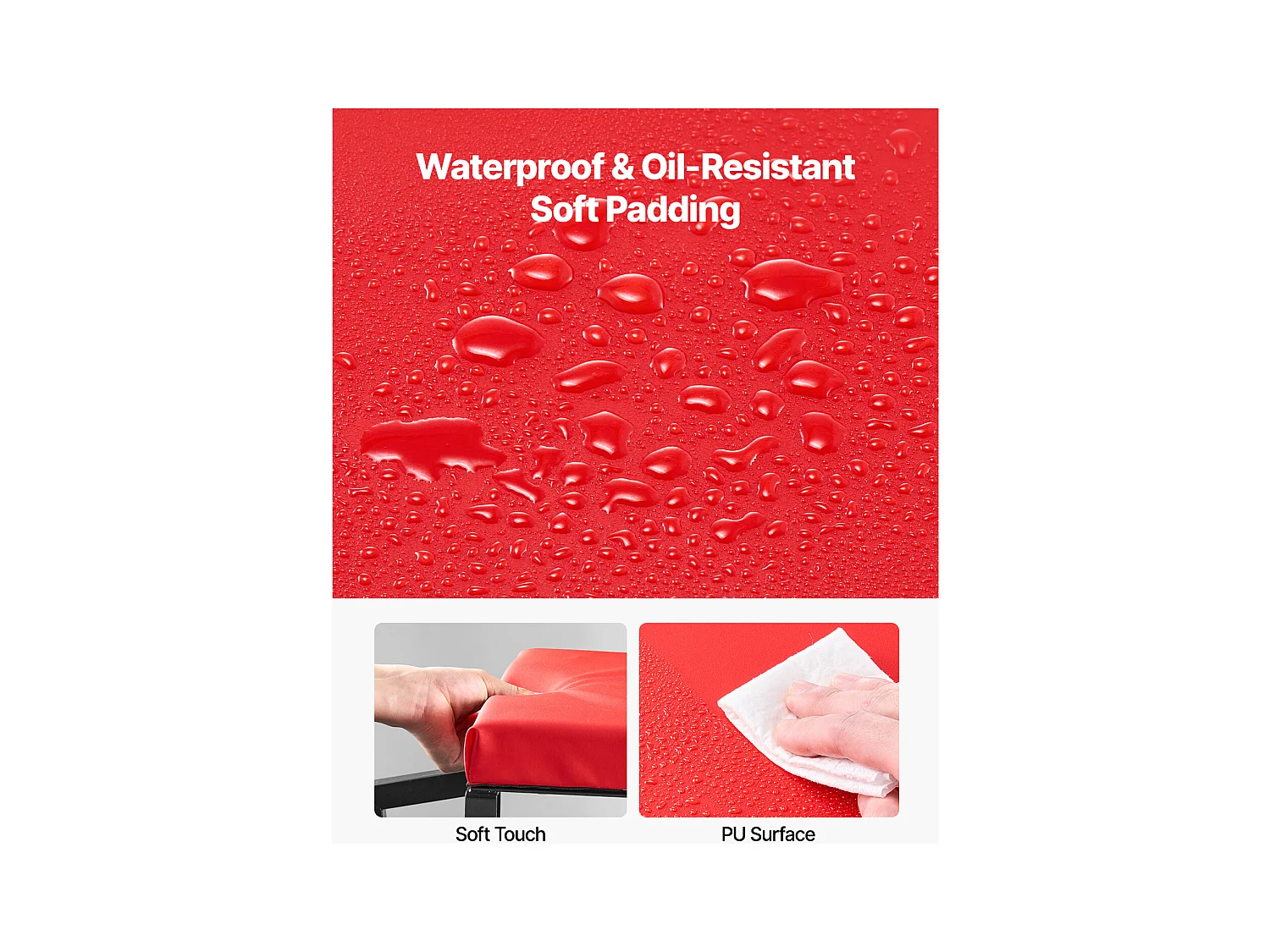 Tabouret d'Atelier SucceBuy, Mécanicien avec Roulettes Siège Escabeau Charge 136 kg