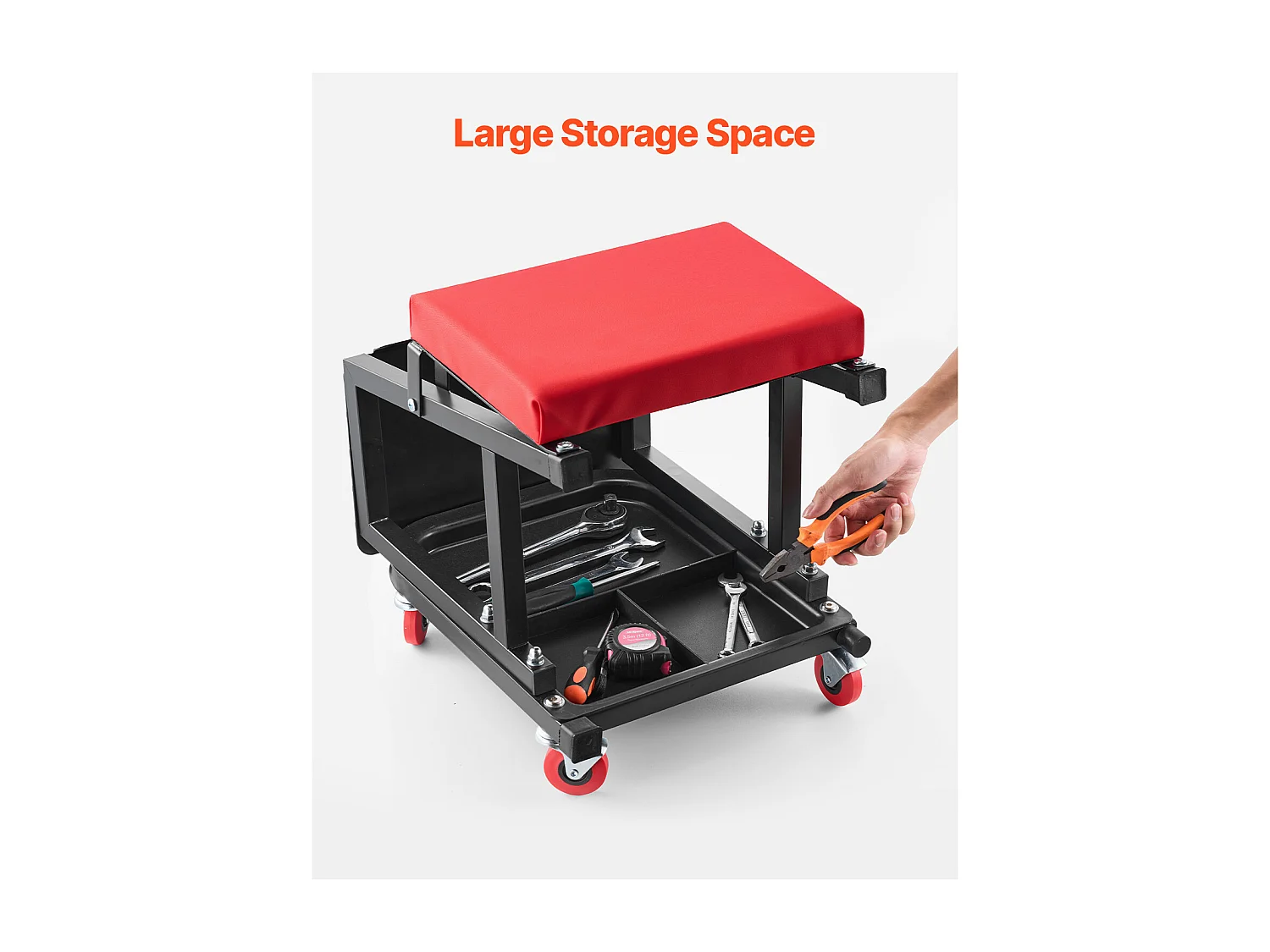 Tabouret d'Atelier SucceBuy, Mécanicien avec Roulettes Siège Escabeau Charge 136 kg